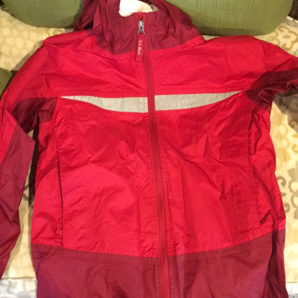 Red LL Bean rain coat size 10/12